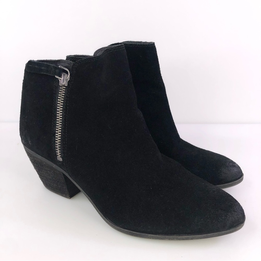MISMATCH Frye Ankle Boots Womens Size 7/7.5 Judy Black Suede Booties 3470015
